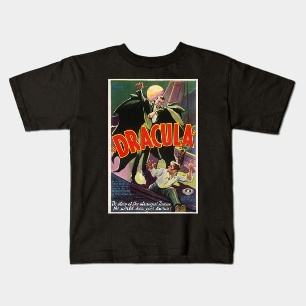 Dracula Movie Poster Kids T-Shirt by MovieFunTime